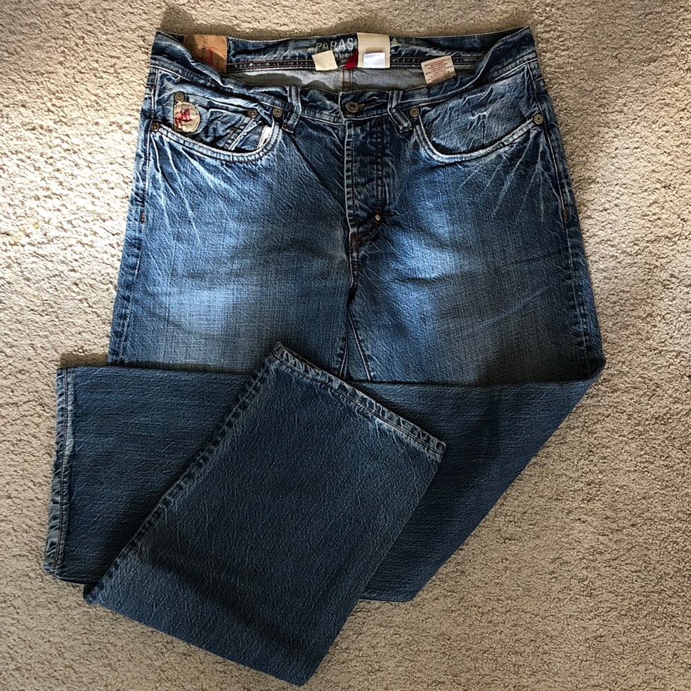 Parasuco Men’s Straight Leg Blue Washed Denim Jeans